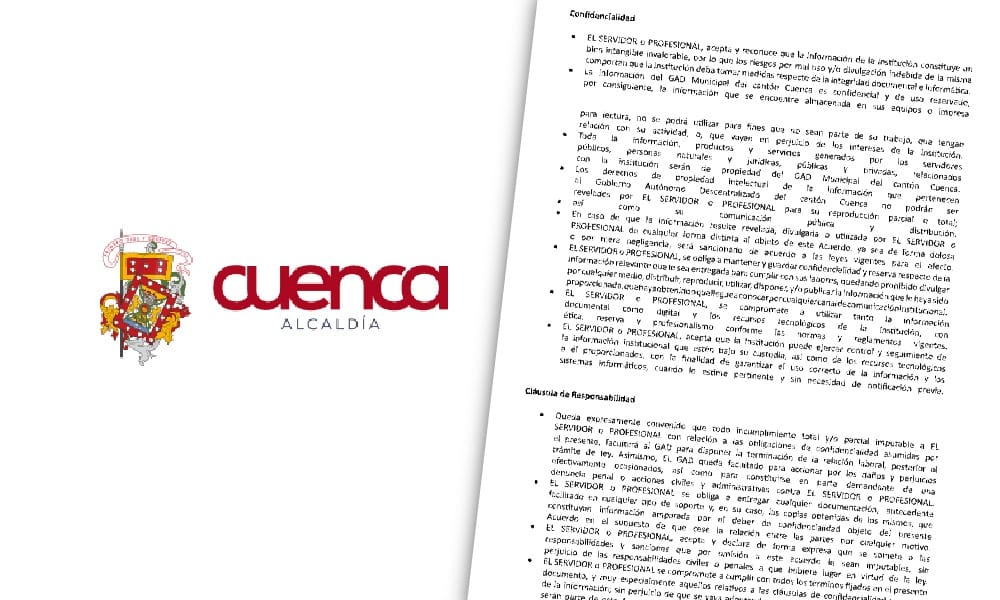 Acuerdo de Confidencialidad del Municipio de Cuenca vulnera derecho de acceso a la información pública