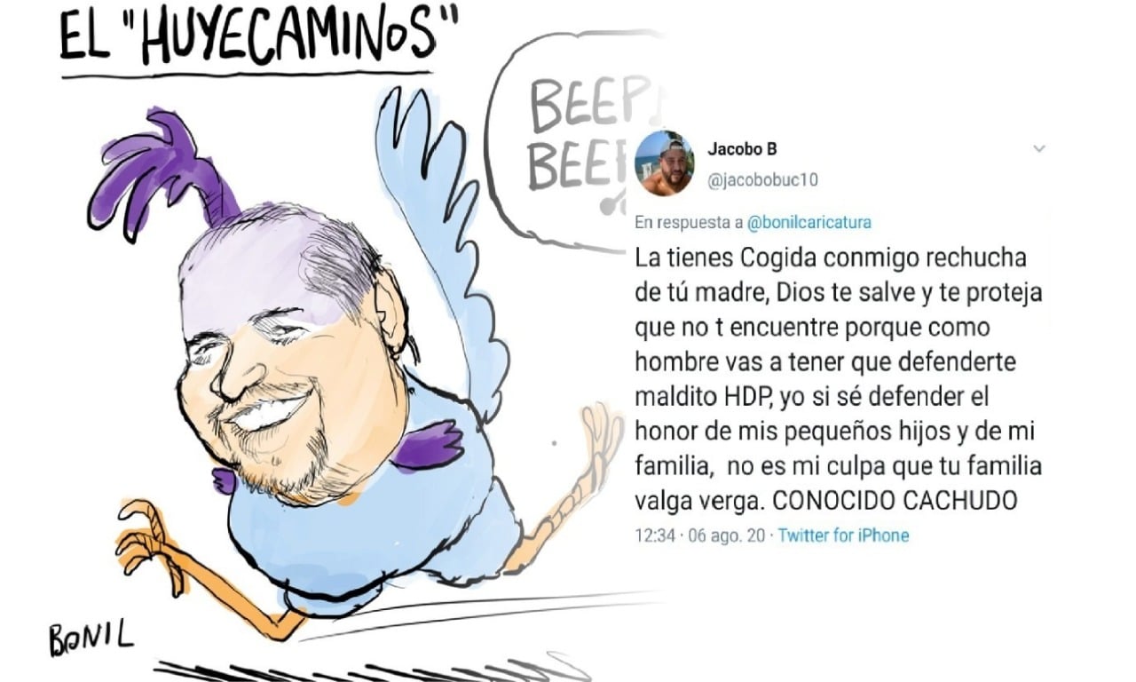 El caricaturista Bonil es amenazado por un prófugo acusado de hechos delictivos