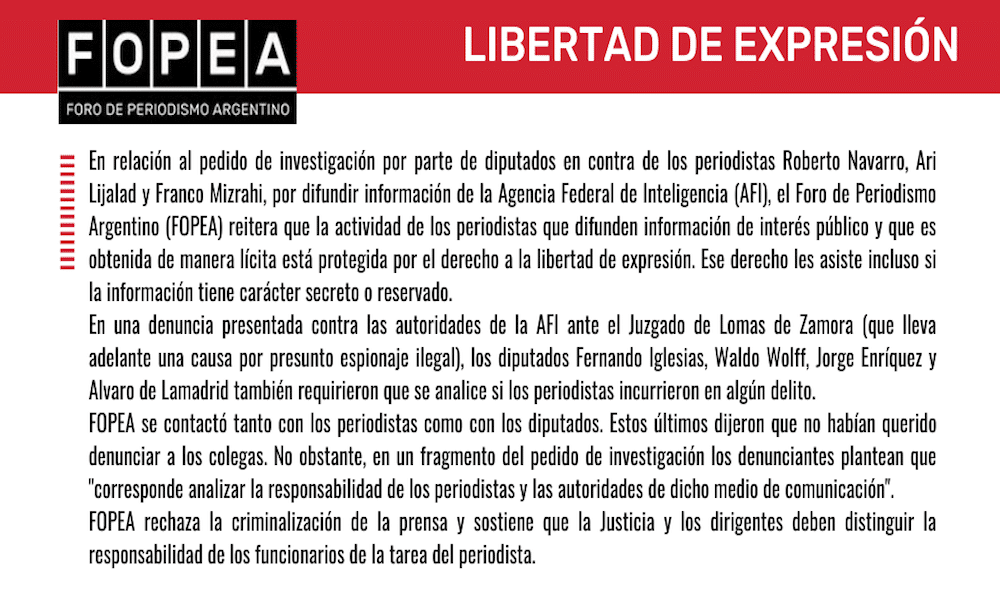 Rechazamos la criminalización de la prensa