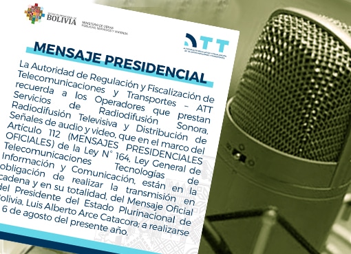 Autoridad estatal repuso obligación de cadena de radio y de Tv para discurso presidencial en Bolivia