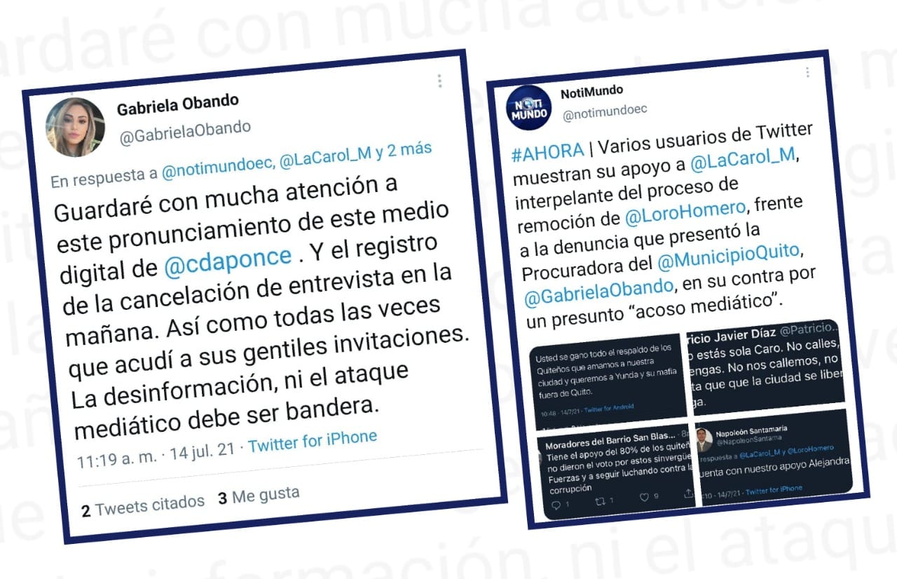 Procuradora del Municipio de Quito lanza una amenaza pública a un medio de comunicación