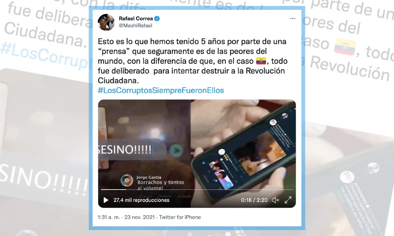 Rafael Correa emite discurso estigmatizante en contra de la prensa ecuatoriana