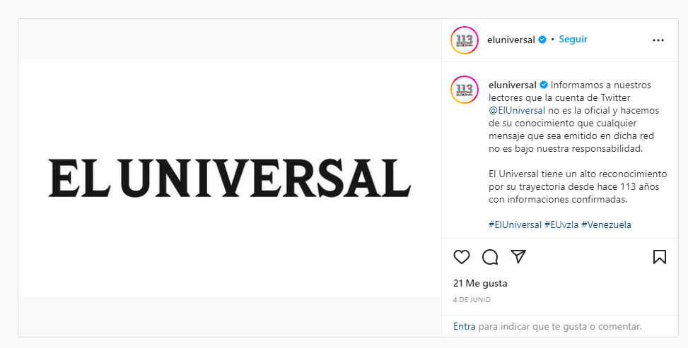 Hackearon cuenta de Twitter de El Universal