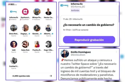 Twitter Space organizado por dos medios digitales ecuatorianos sufrió ataque troll