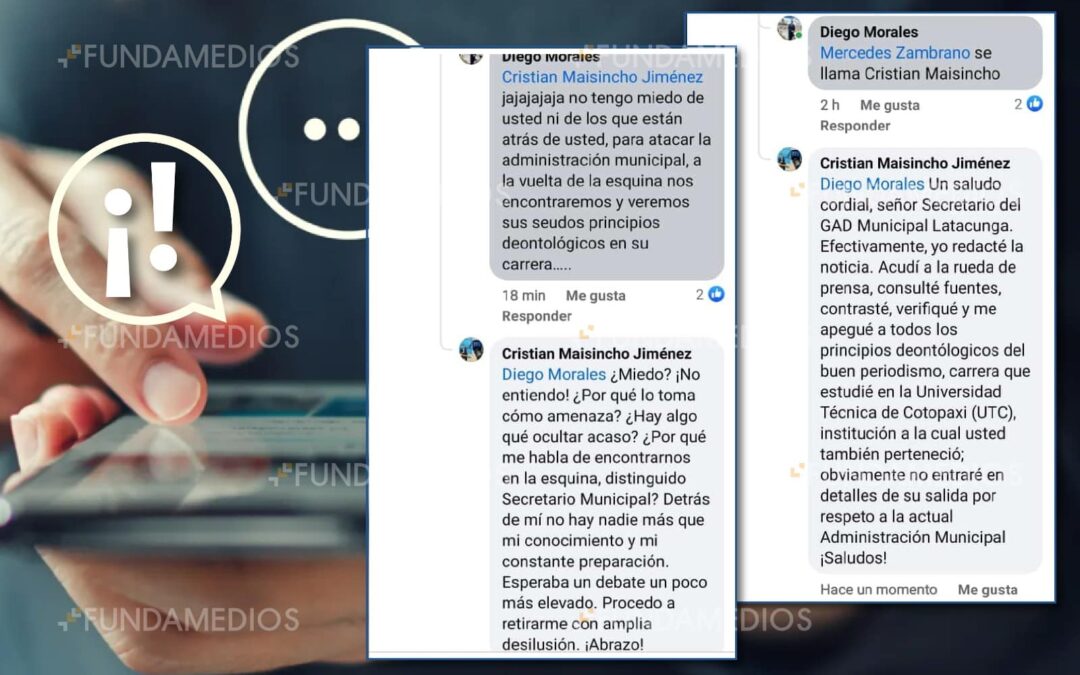 Periodista es intimidado por el Secretario del Municipio de Latacunga