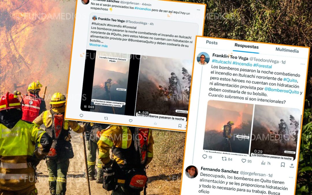 Periodista es señalado como “sospechoso” de causar incendios forestales por funcionario del Cuerpo de Bomberos de Quito