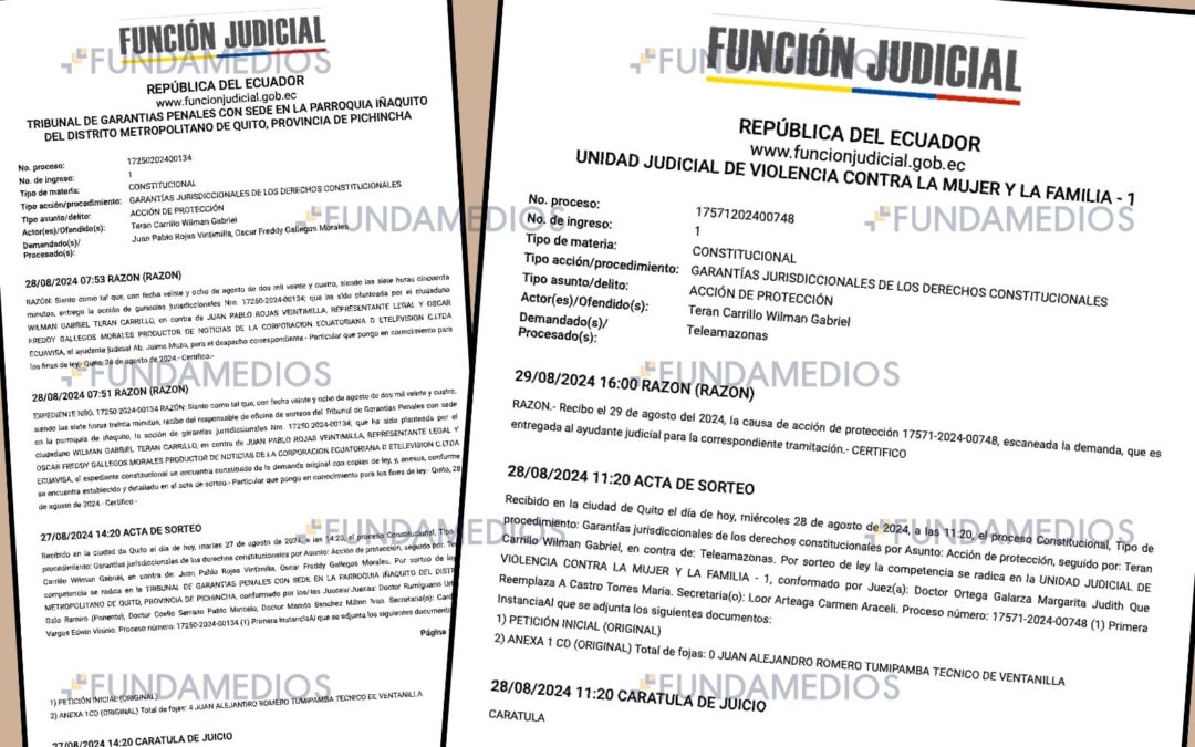 Wilman Terán presenta una acción de protección en contra de Ecuavisa y Teleamazonas