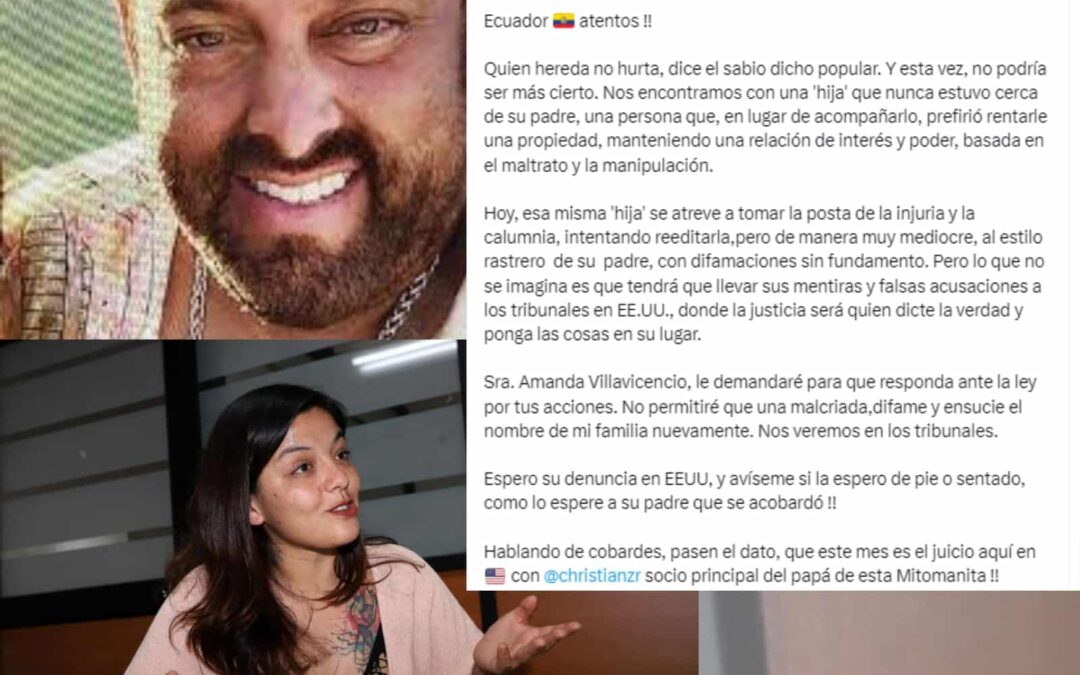 Prófugo de la justicia amenaza con demandar a la hija de Fernando Villavicencio