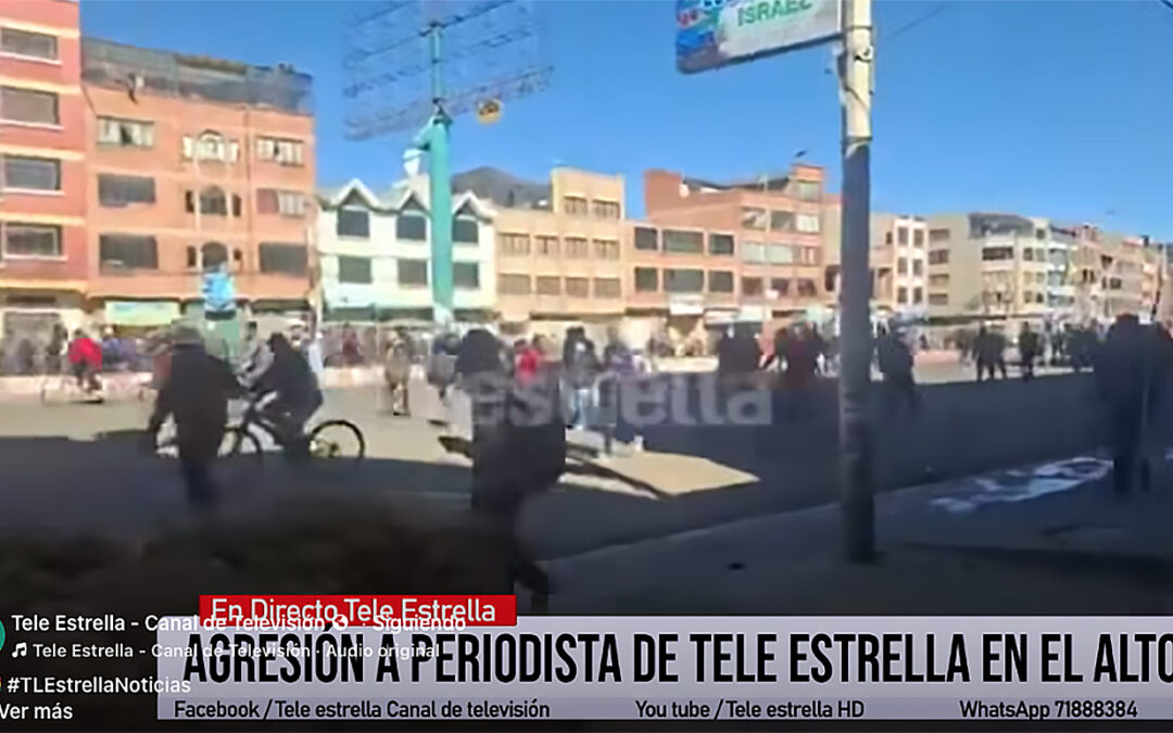 Bolivia | Una reportera fue agredida e interrumpió su transmisión en un punto de bloqueo de El Alto
