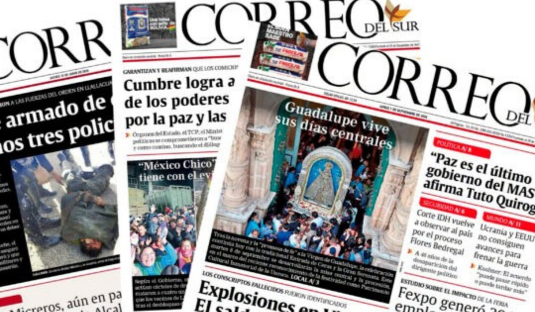 Bolivia | Periódicos de ANP-Diarios en alerta ante amenaza de detención de ejecutivos de Correo del Sur