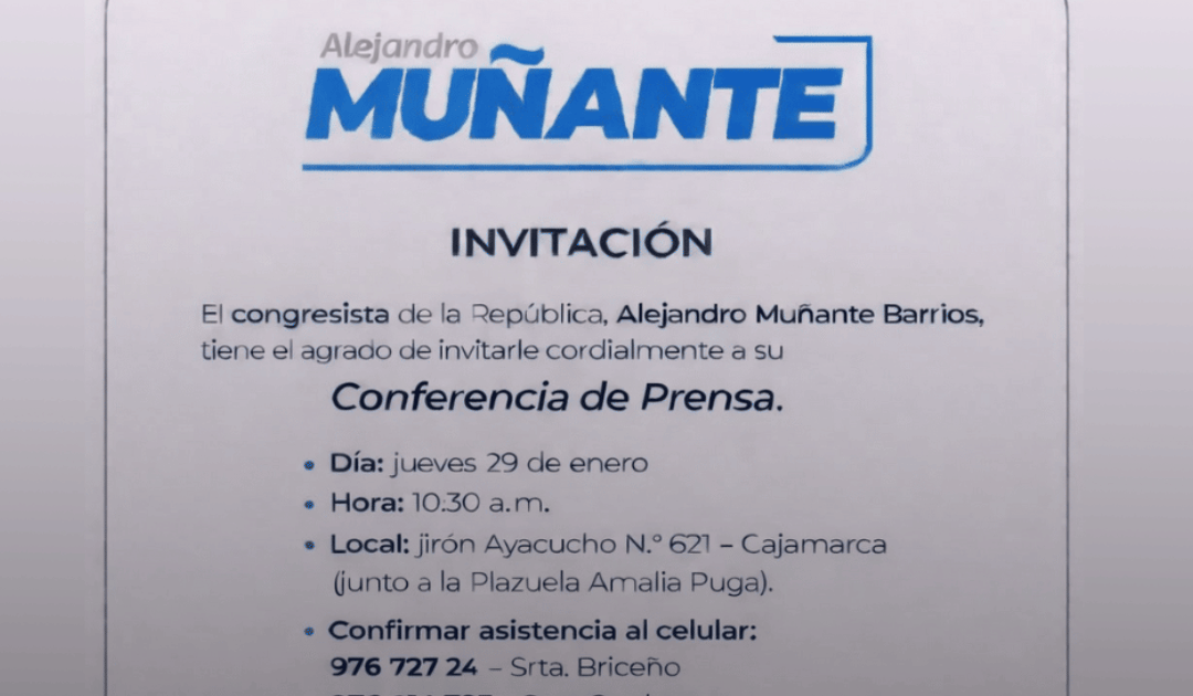 Perú: Congresista Alejandro Muñante desacredita a periodistas tras cuestionamientos a convocatoria de prensa